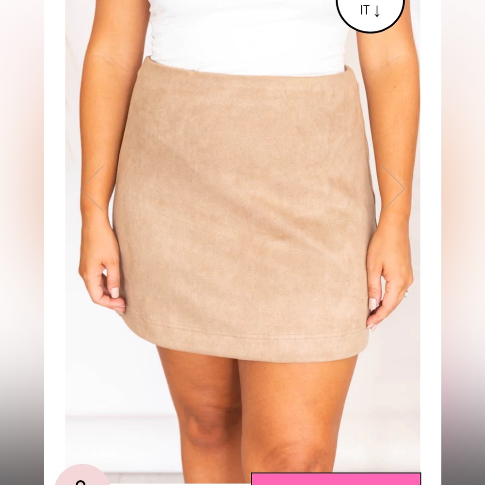Pink Lily suede a-line skirt